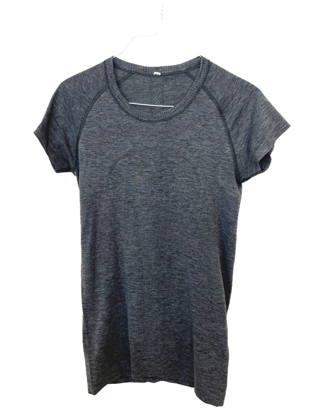 Lululemon Size 6 Gray Run Swiftly Tech Short Sleeve Top Active Workout Womans